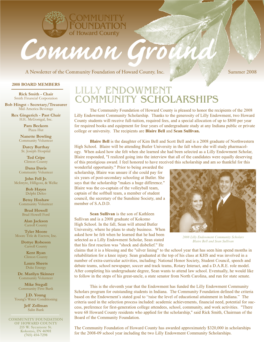 Lilly Endowment Community Scholarships