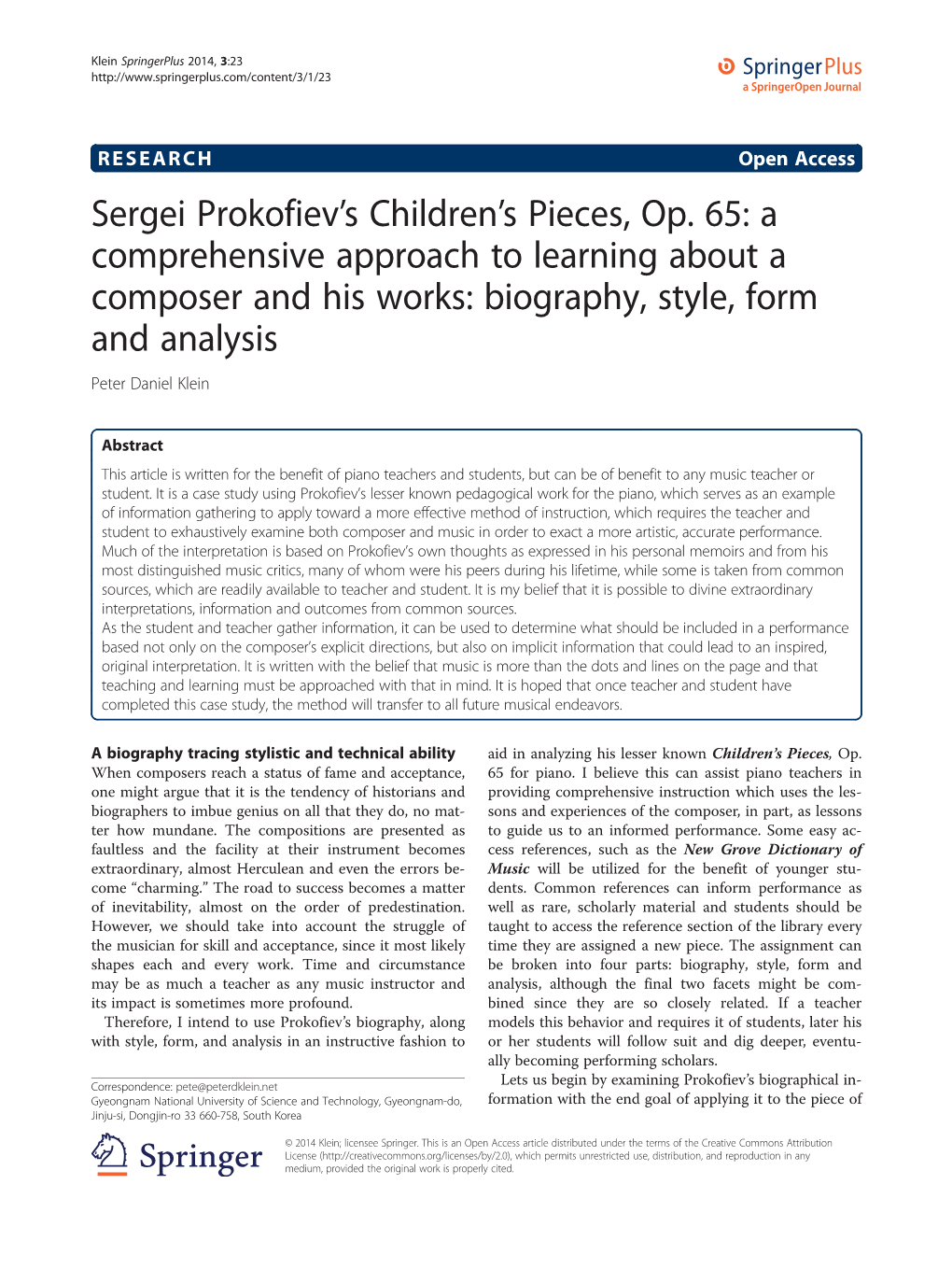 Sergei Prokofiev's Children's Pieces, Op. 65: a Comprehensive Approach