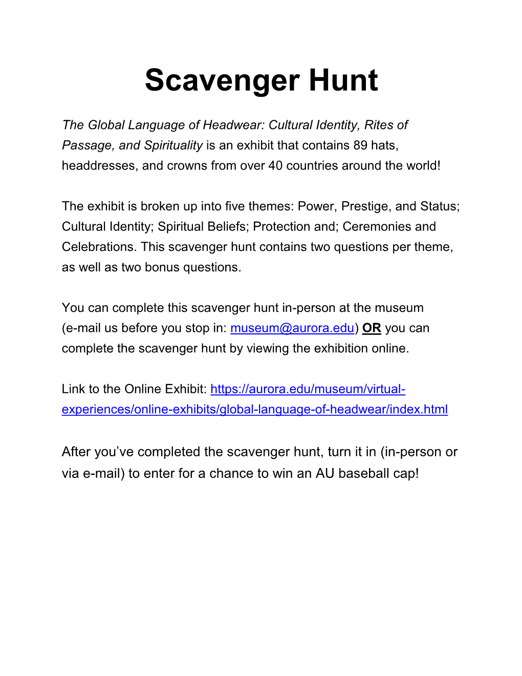 Scavenger Hunt