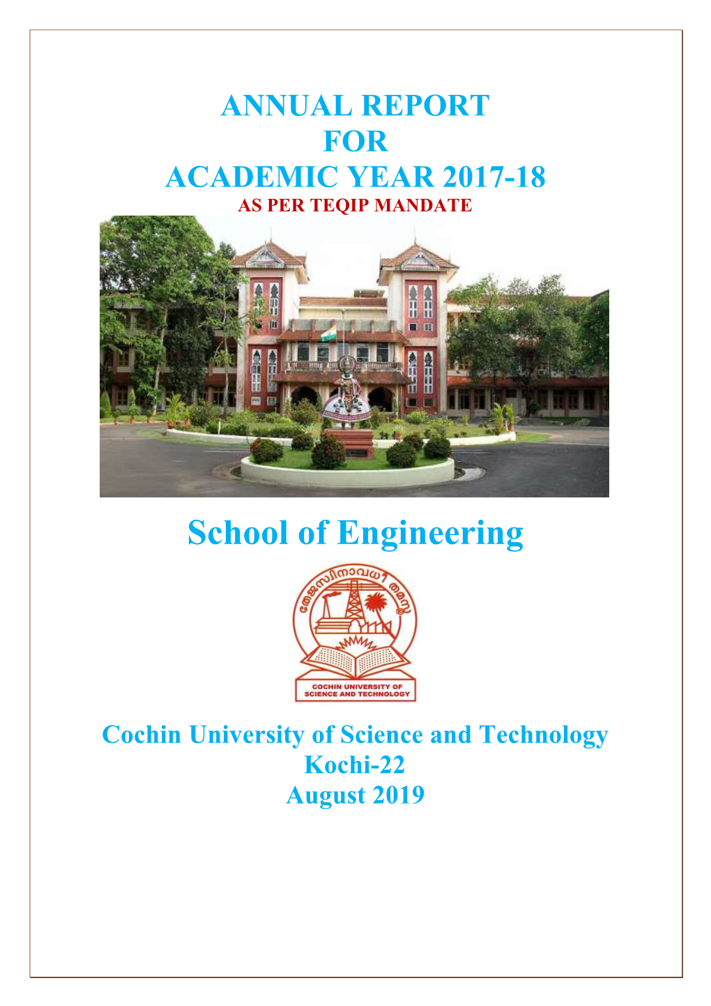 Annual Report for Academic Year 2017-18 As Per Teqip Mandate