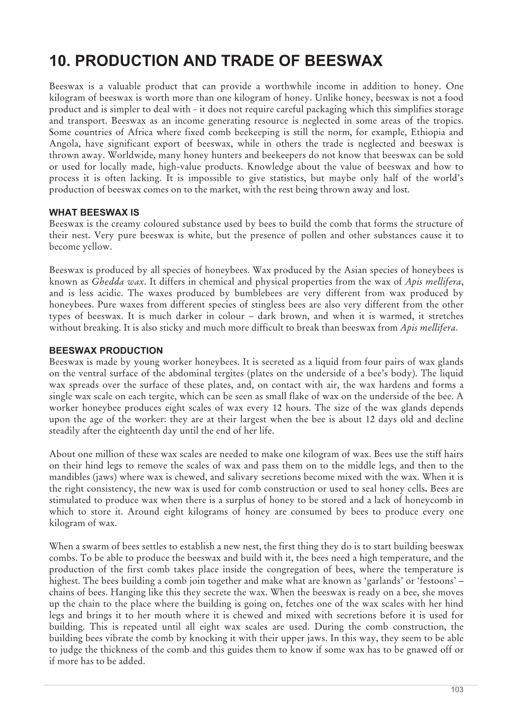 10. Production and Trade of Beeswax