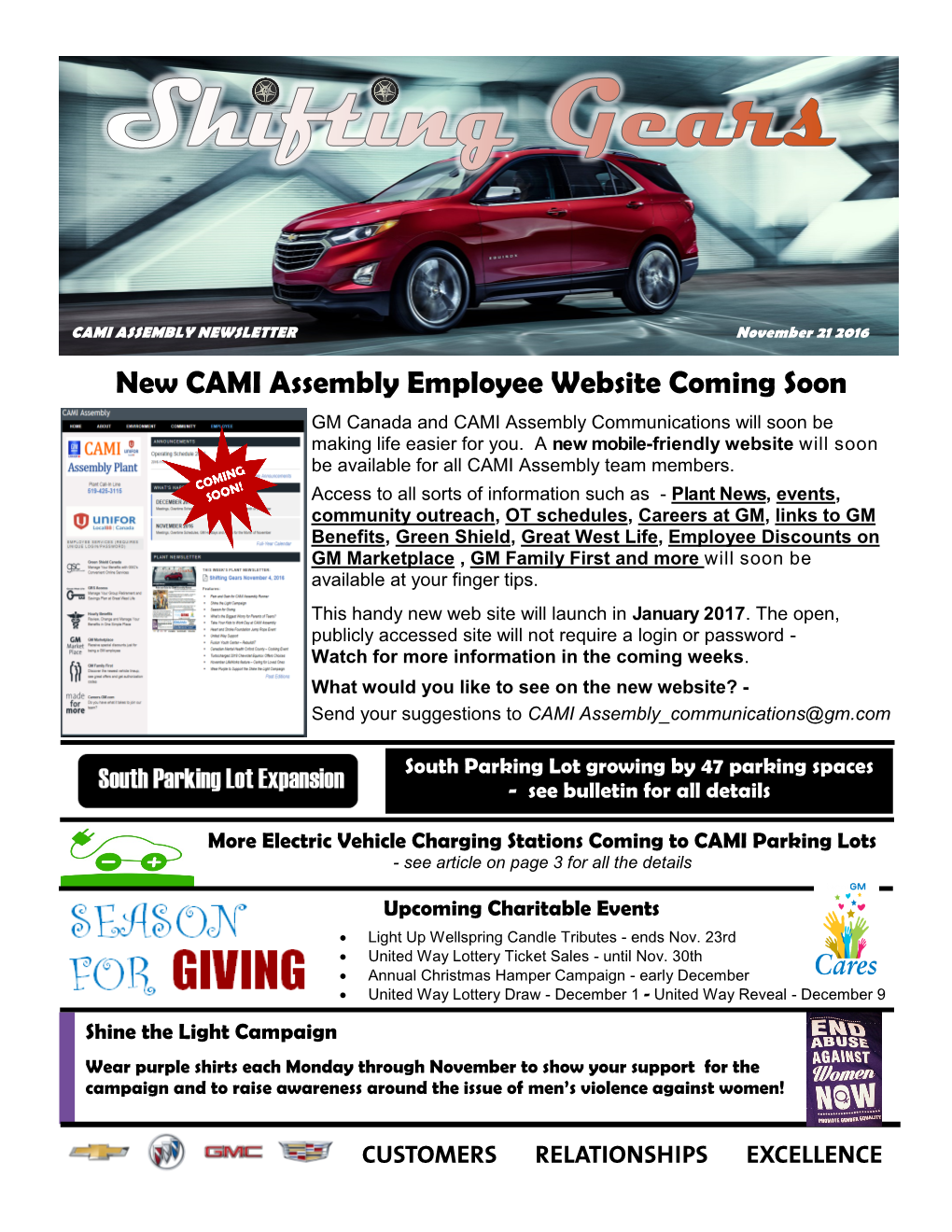 New CAMI Assembly Employee Website Coming Soon GM Canada and CAMI Assembly Communications Will Soon Be Making Life Easier for You