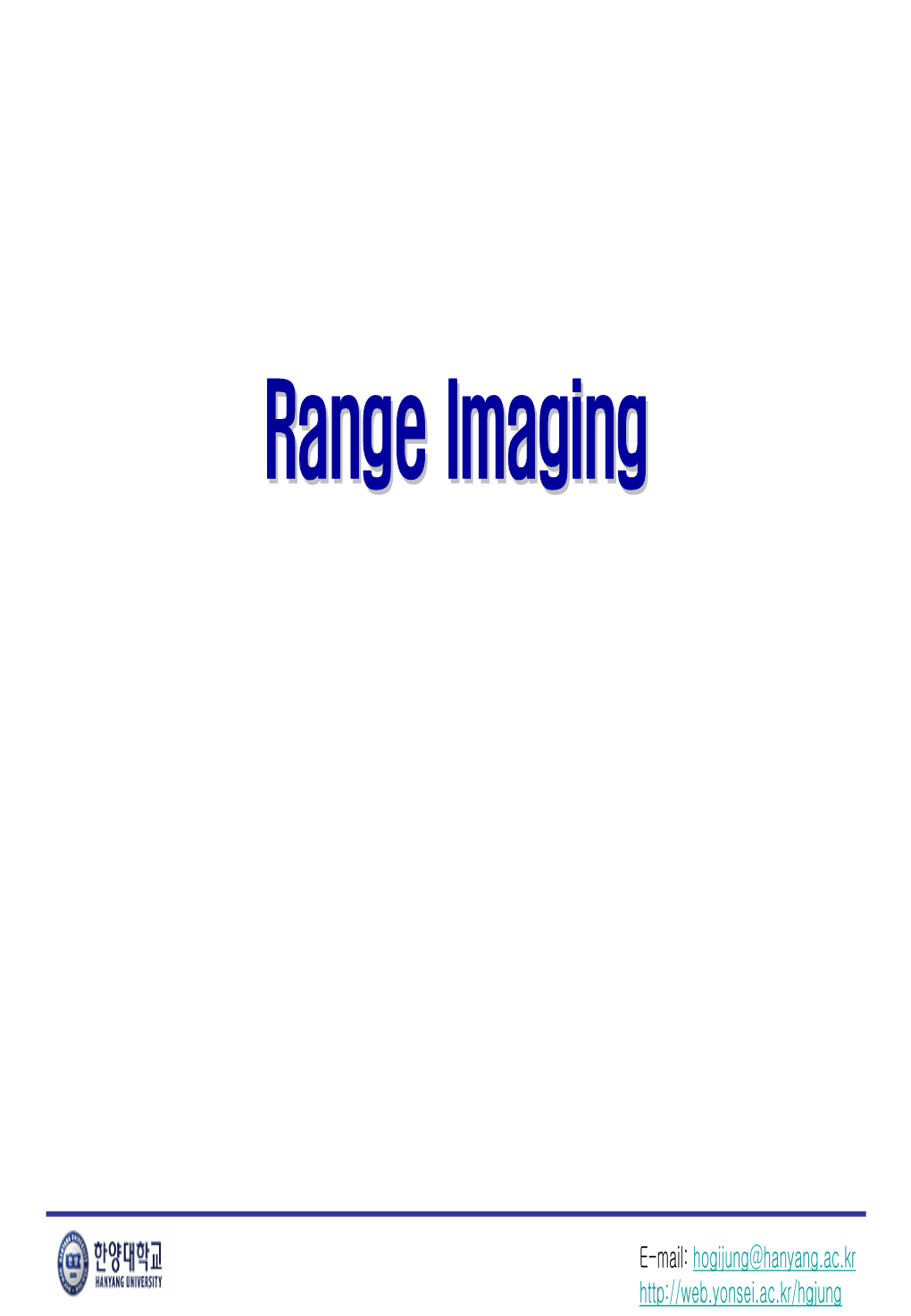 Range Imagingimaging