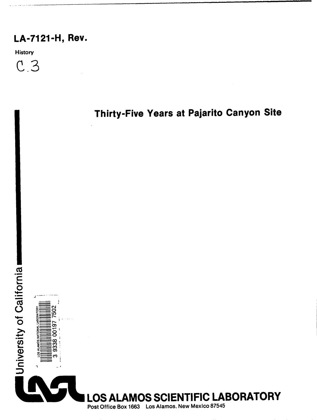 L%%LOSALAMOS SCIENTIFIC LABORATORY Post Office Box 1663 Los Alamos