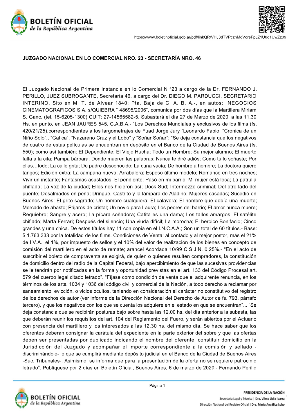 Juzgado Nacional En Lo Comercial Nro. 23 - Secretaría Nro