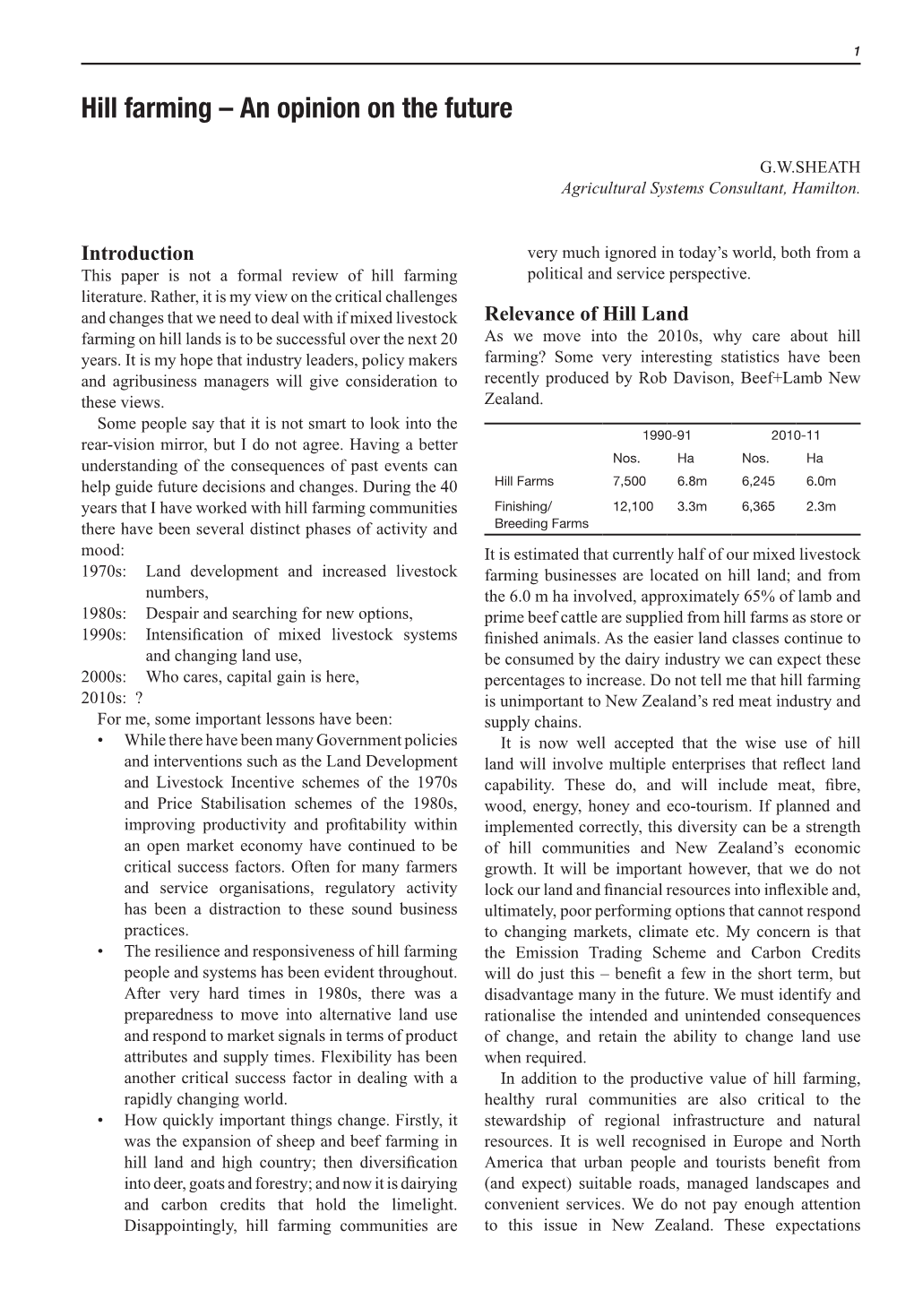 Hill Farming – an Opinion on the Future