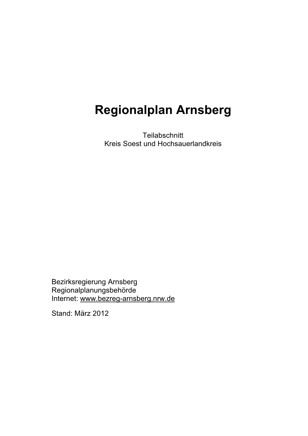 Regionalplan Arnsberg