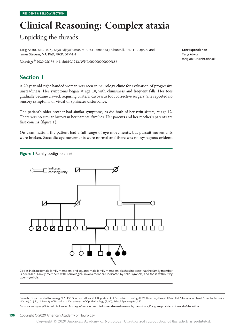 Clinical Reasoning: Complex Ataxia Unpicking the Threads