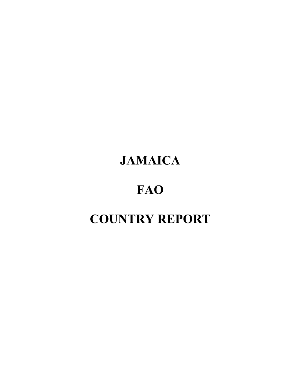 Jamaica Fao Country Report