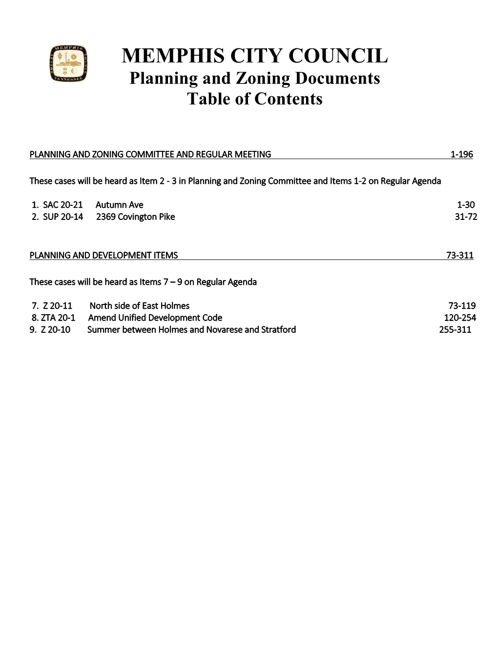 Planning & Zoning Documents