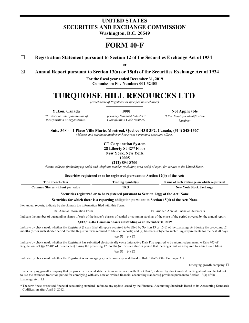 Turquoise Hill Resources Ltd