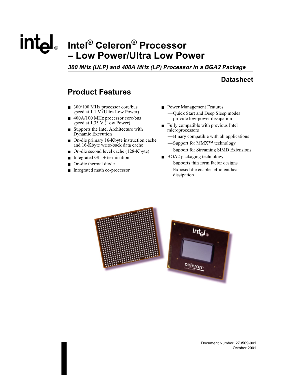 Intel Celeron Processor – Low Power/Ultra Low Power