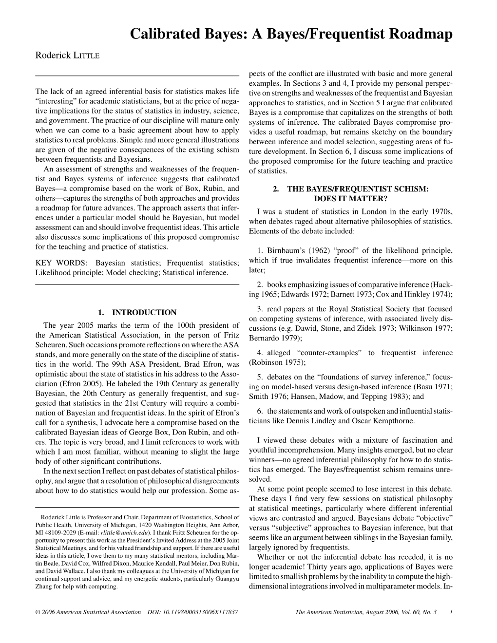 Calibrated Bayes: a Bayes/Frequentist Roadmap