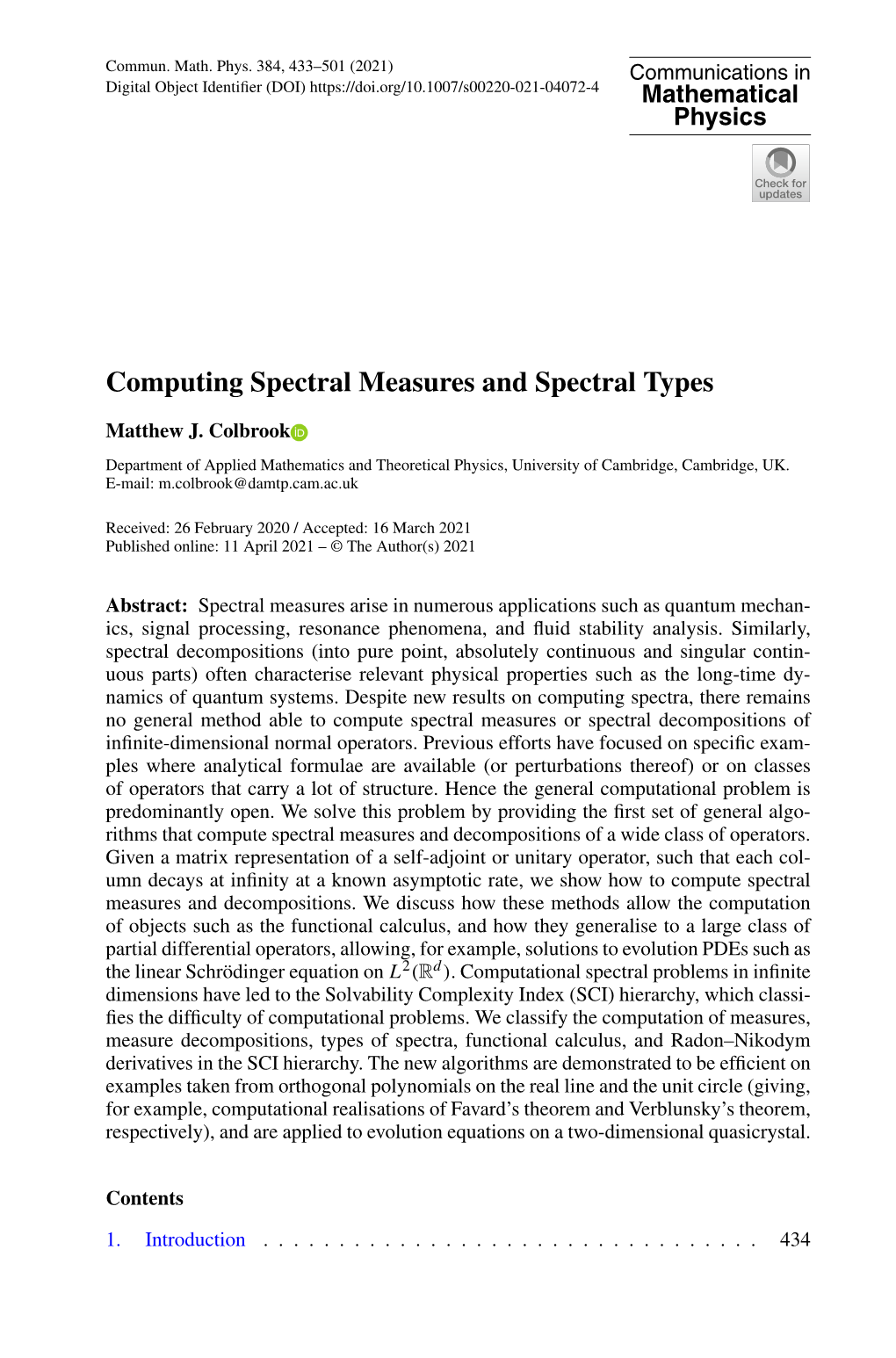Computing Spectral Measures and Spectral Types