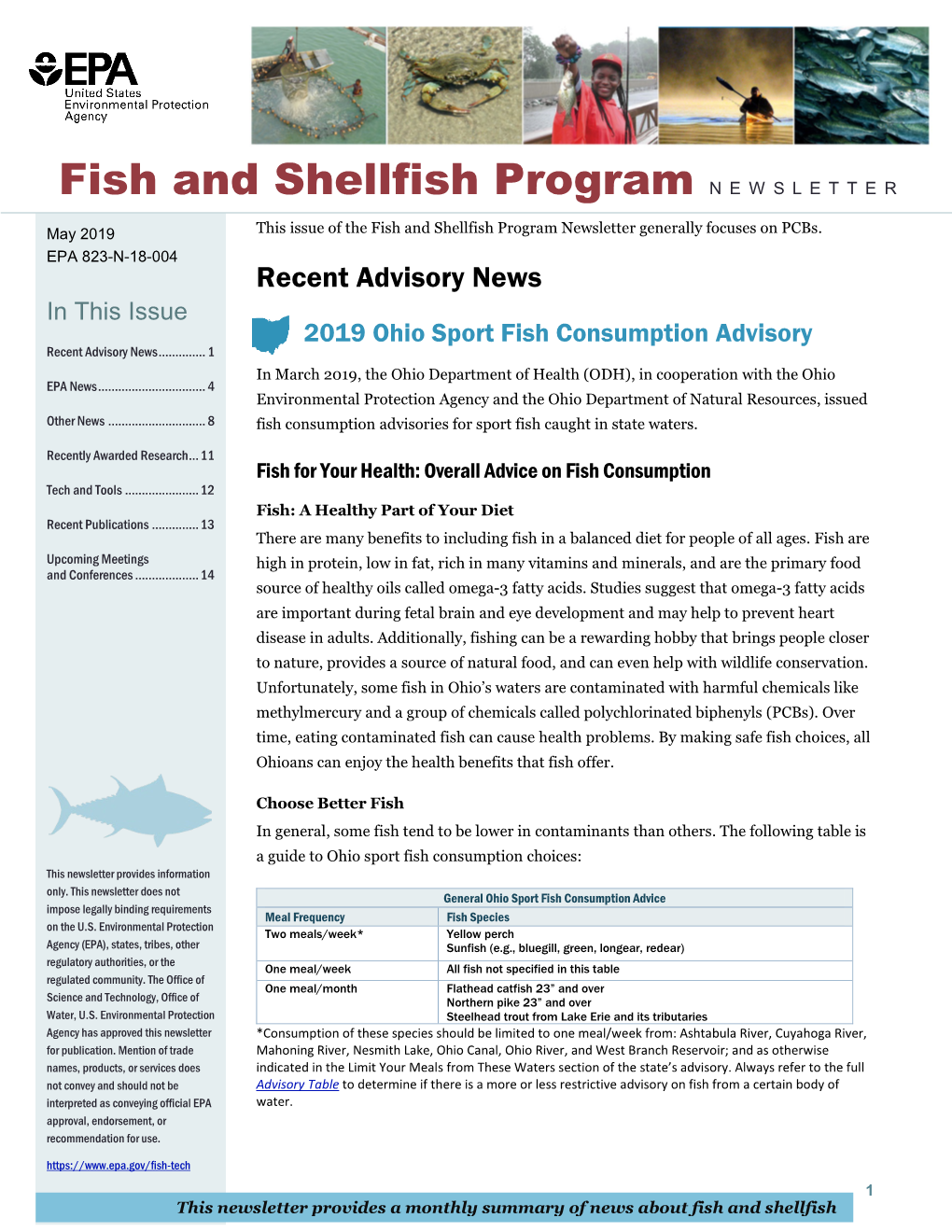 Fish and Shellfish Program Newsletter – May 2019