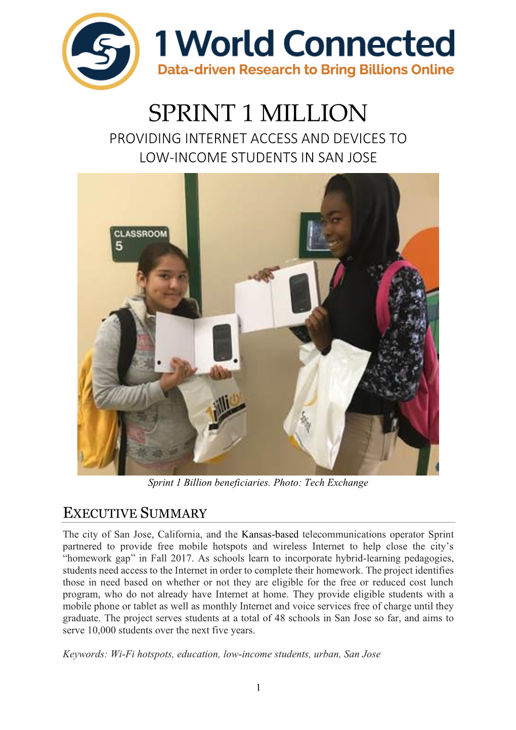 Sprint 1 Million Providing Internet Access and Devices to Low-Income Students in San Jose