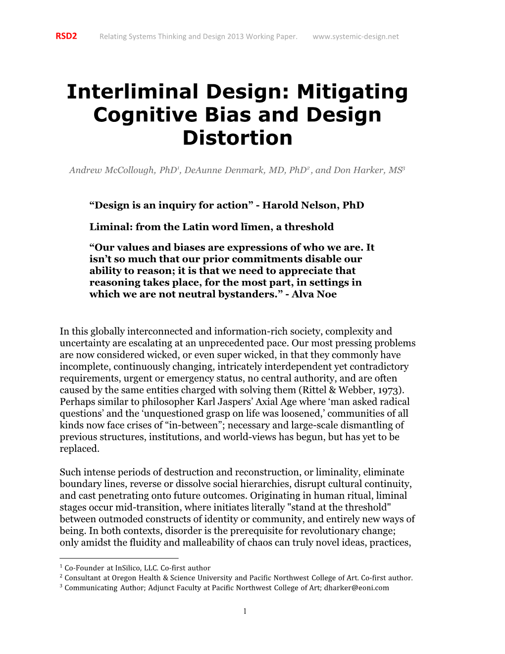 Mitigating Cognitive Bias and Design Distortion