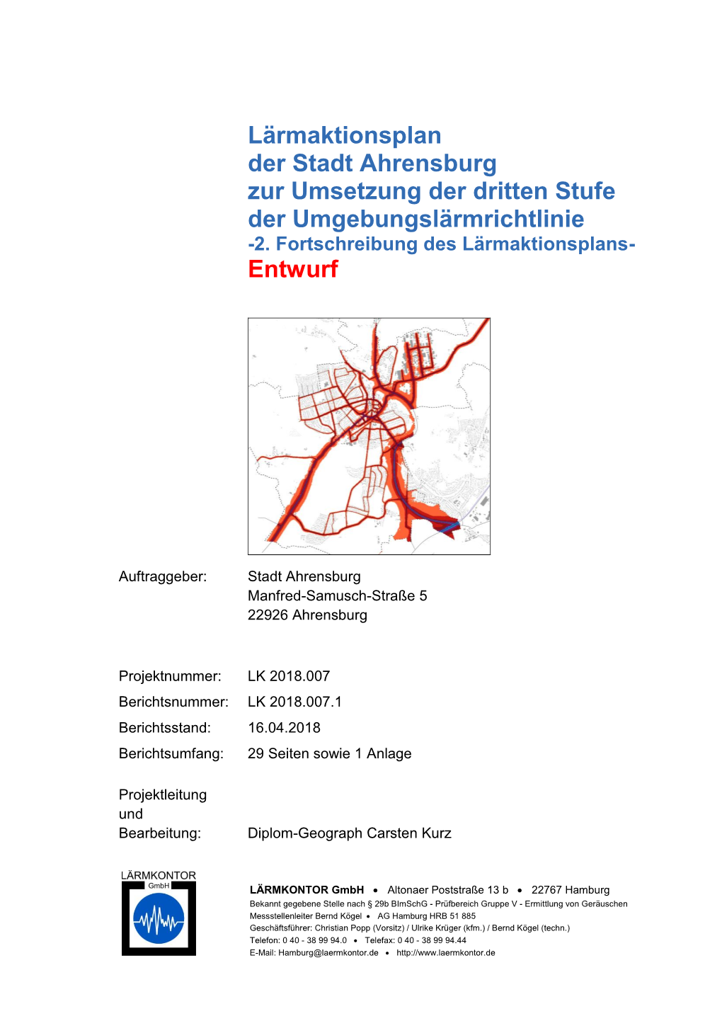 Entwurf Des Lärmaktionsplans 3. Stufe