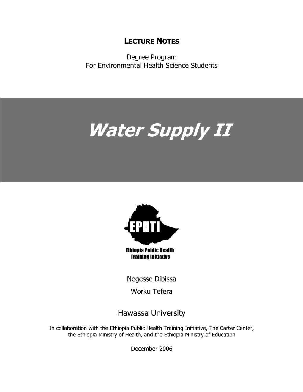 Water Supply II