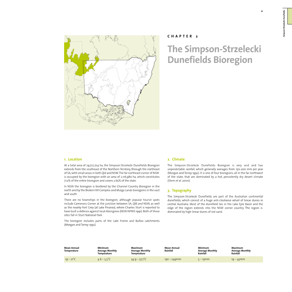 Simpson-Strzelecki Dunefields the Simpson-Strzelecki Dunefields Bioregion