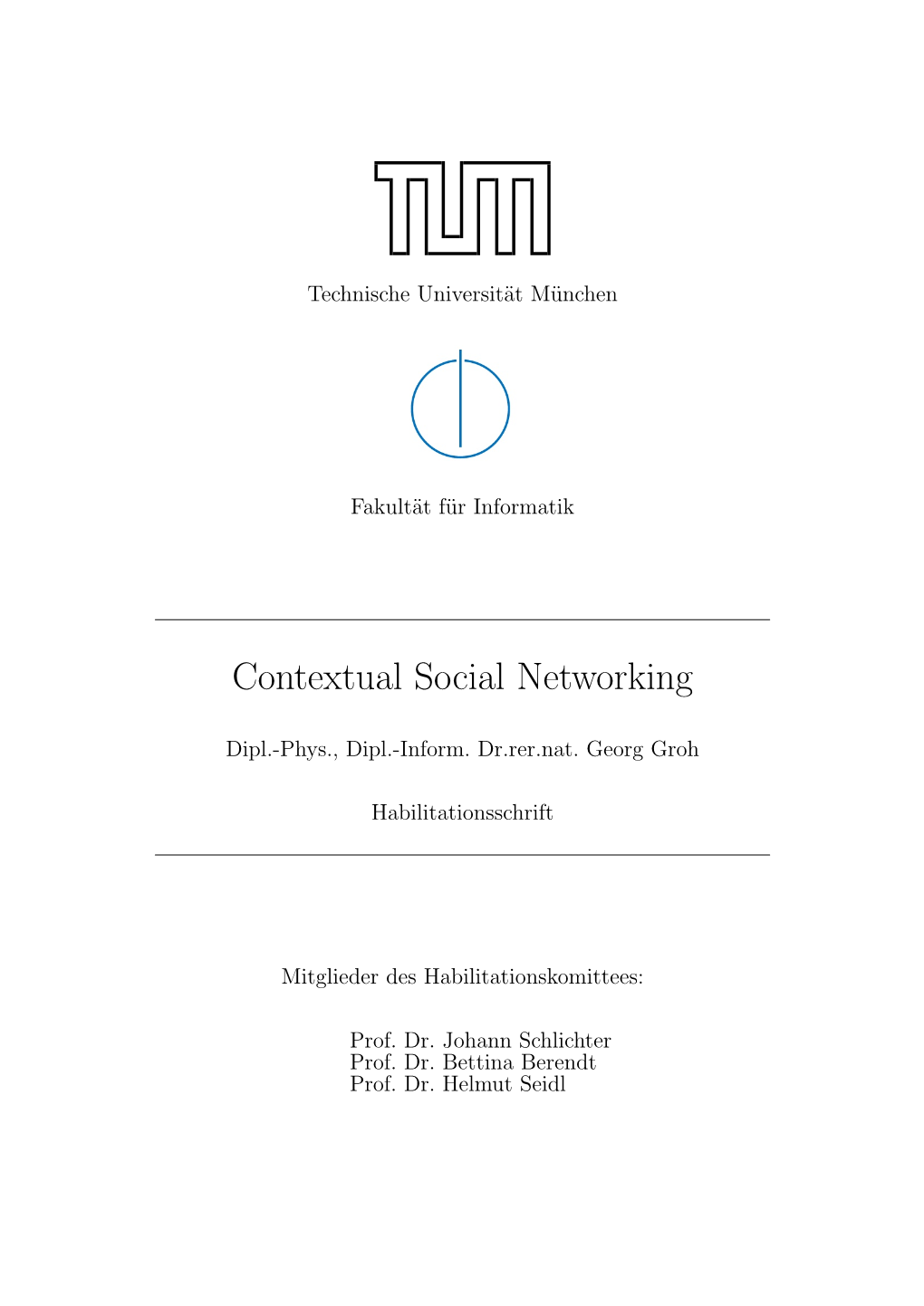 Contextual Social Networking