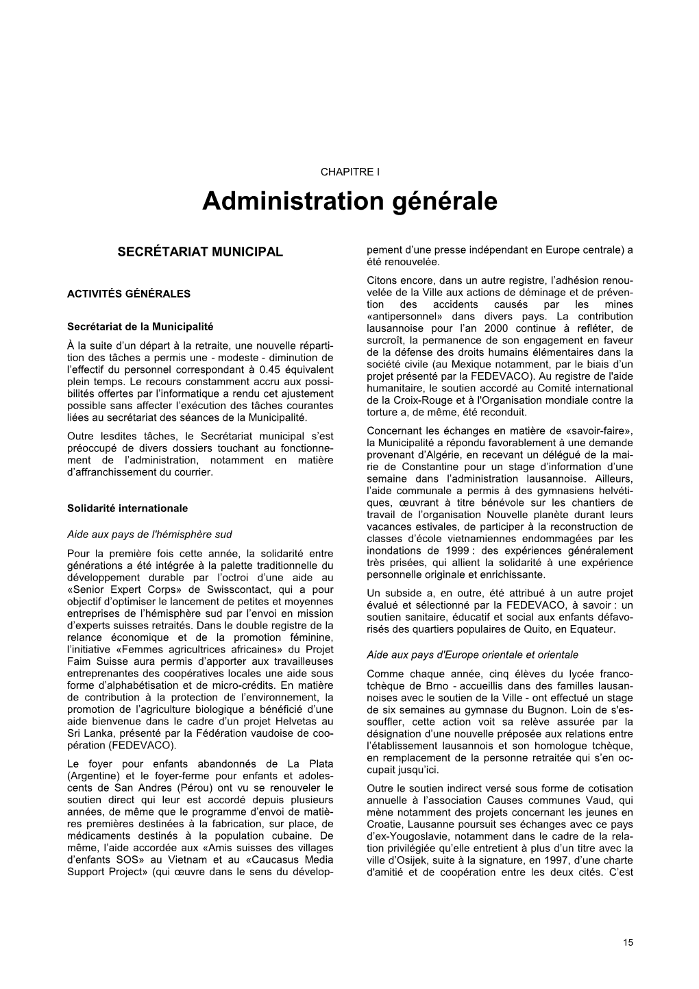 Administration Générale