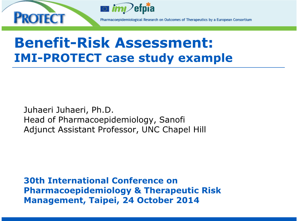 Benefit-Risk Assessment: IMI-PROTECT Case Study Example