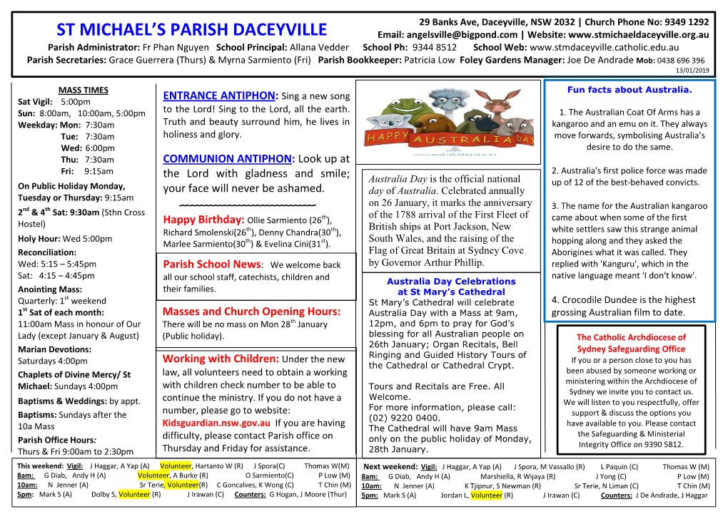 St Michael's Parish, Daceyville