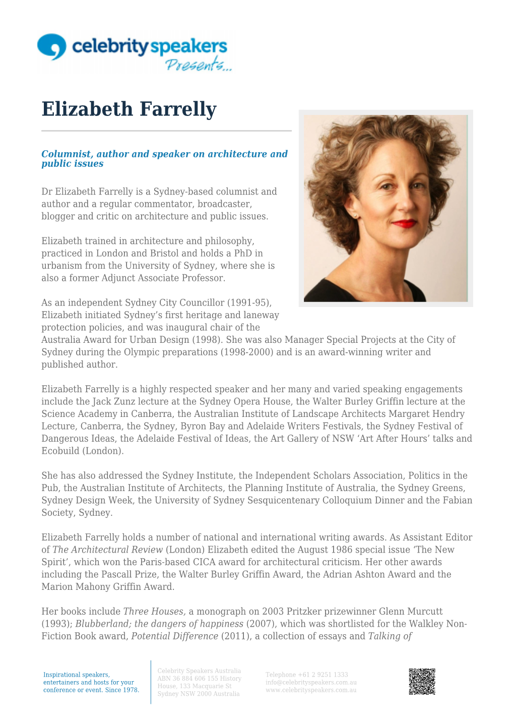 Elizabeth Farrelly