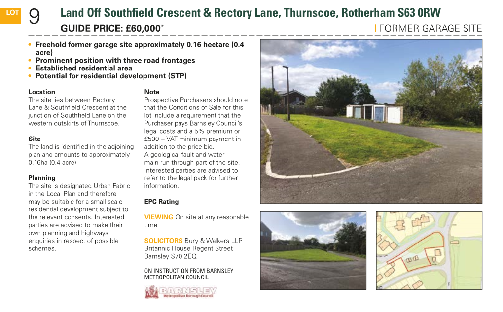 9 Land Off Southfield Crescent & Rectory Lane, Thurnscoe, Rotherham S63