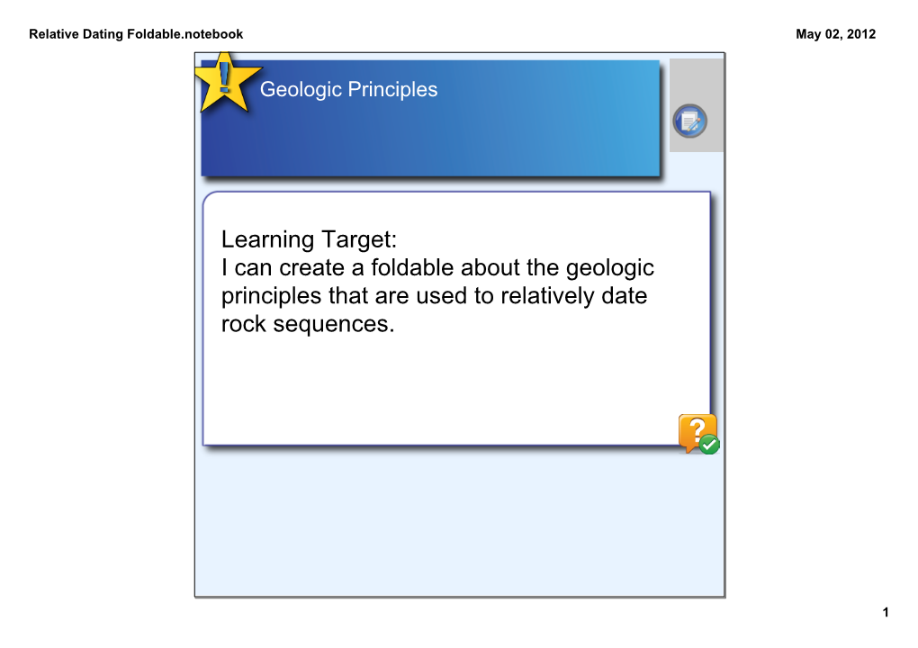 Relative Dating Foldable.Notebook May 02, 2012