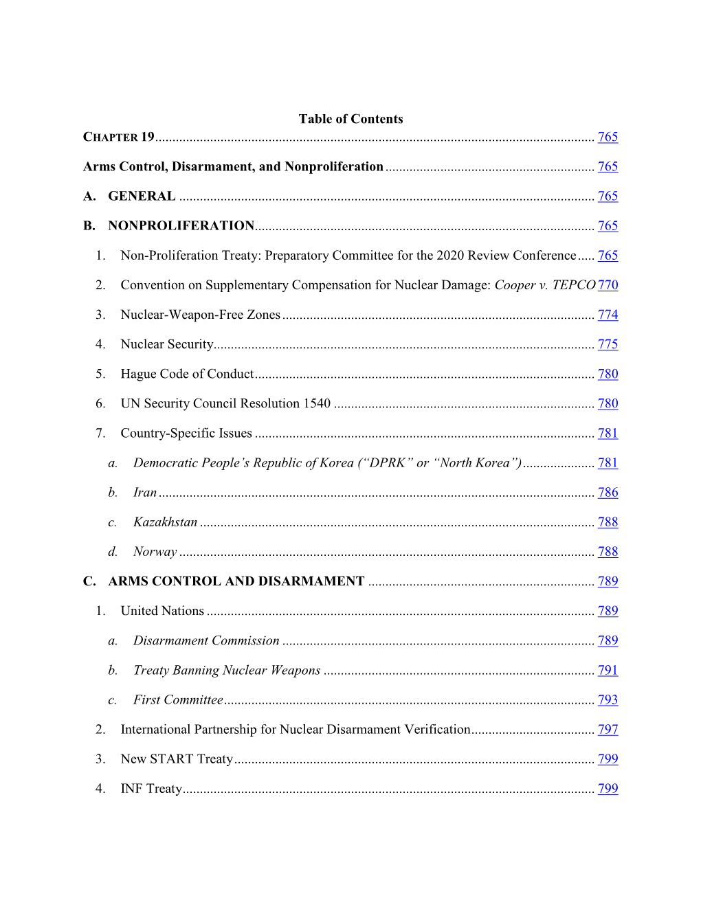 CHAPTER 19 Arms Control, Disarmament