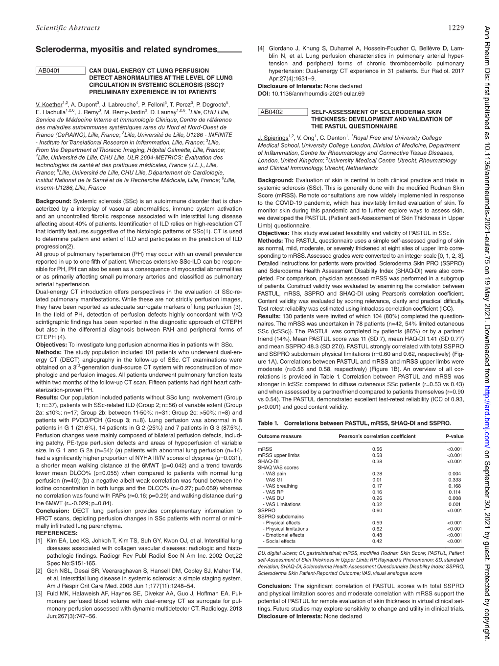 Scleroderma, Myositis and Related Syndromes [4] Giordano J, Khung S, Duhamel A, Hossein-Foucher C, Bellèvre D, Lam- Blin N, Et Al