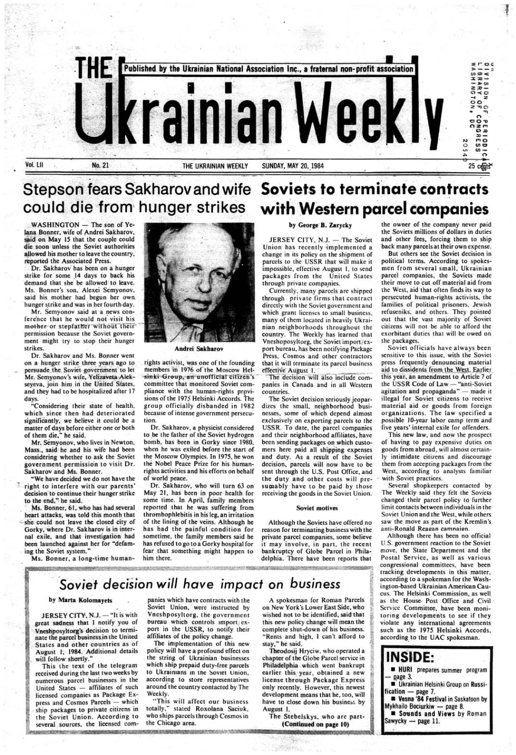 The Ukrainian Weekly 1984, No.21