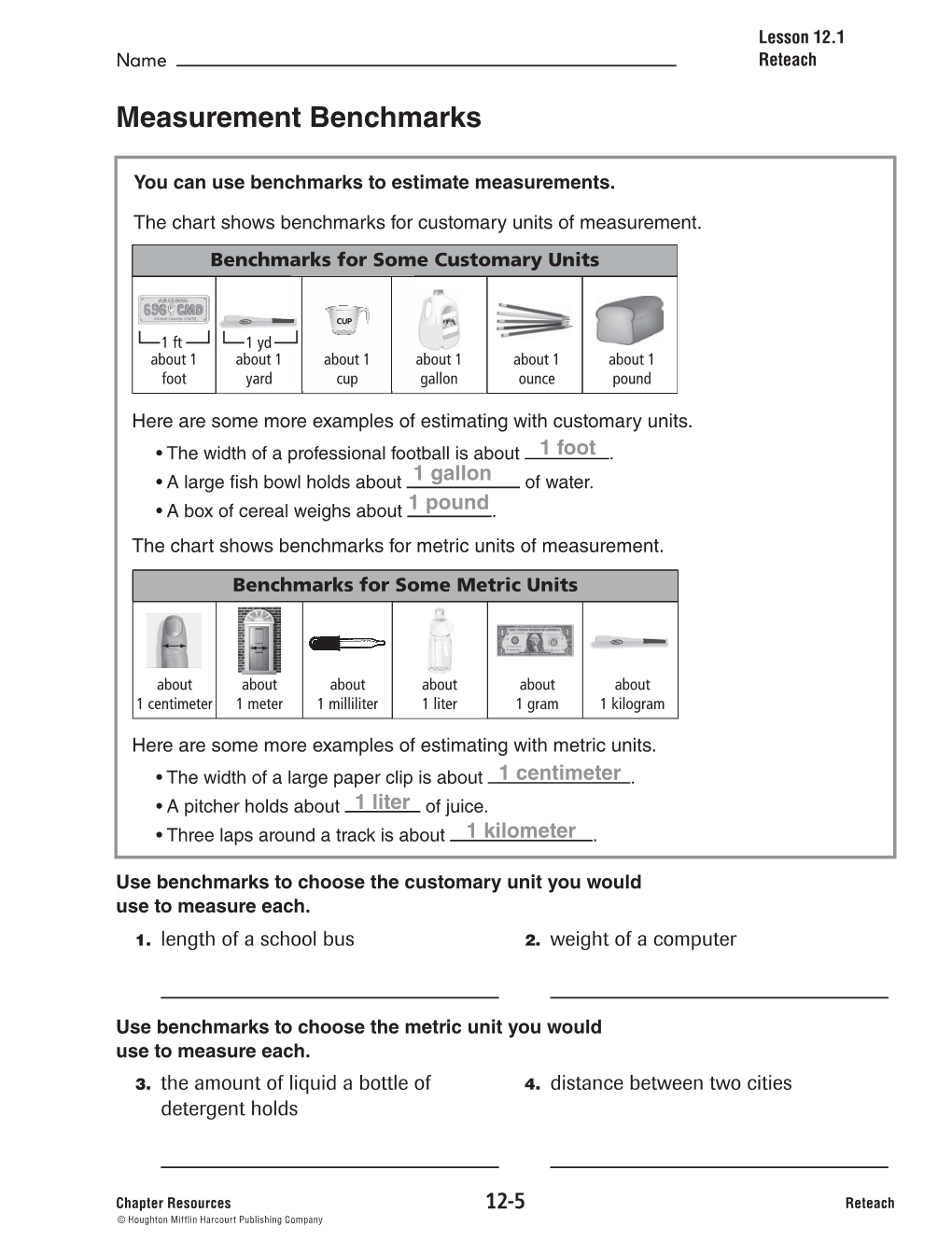 Measurement Benchmarks