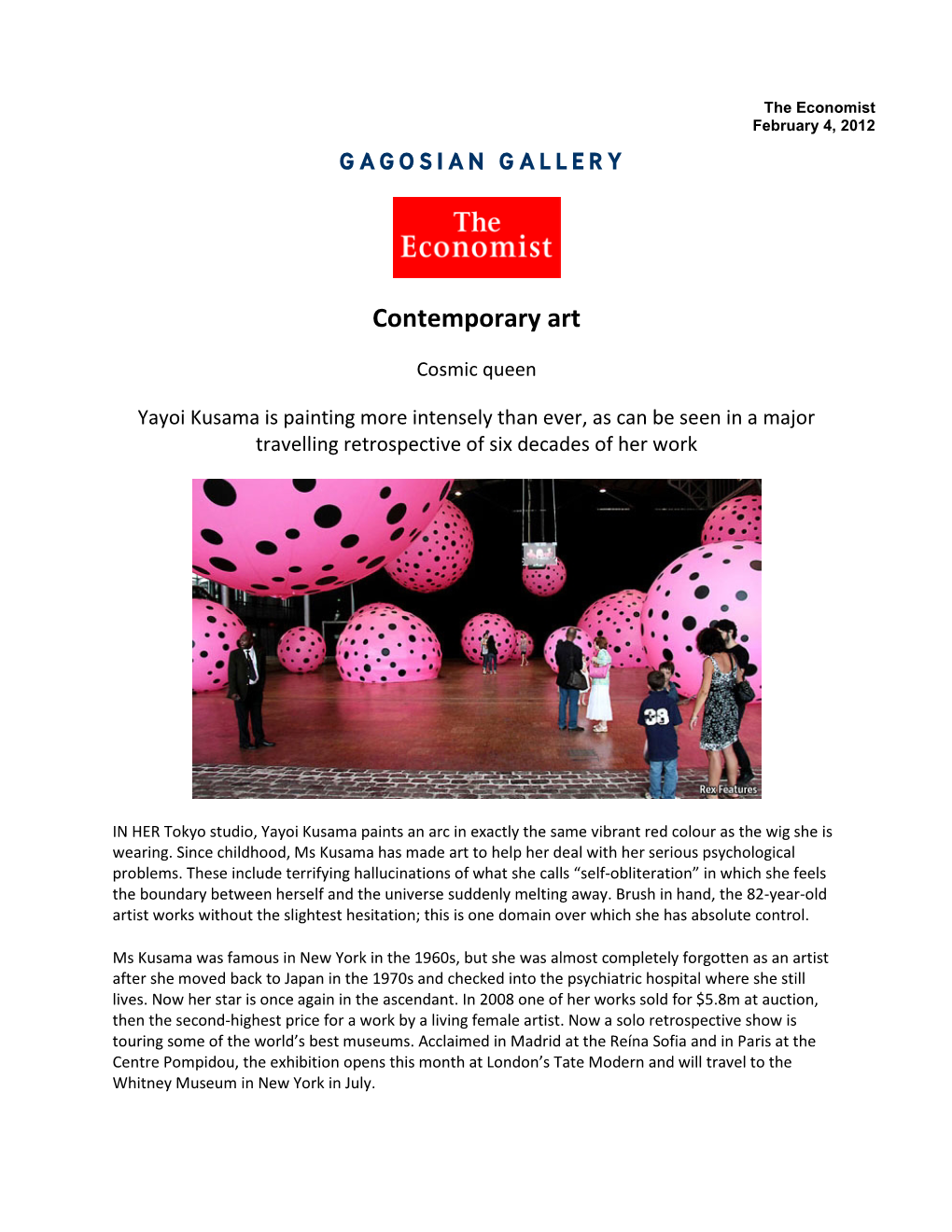 GAGOSIAN GALLERY Contemporary