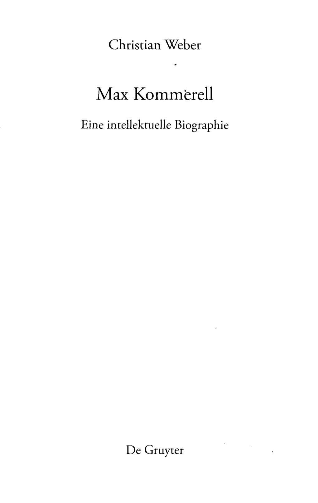 Max Kommerell