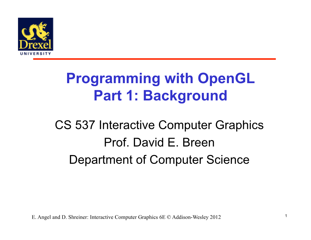 Programming with Opengl Part 1: Background