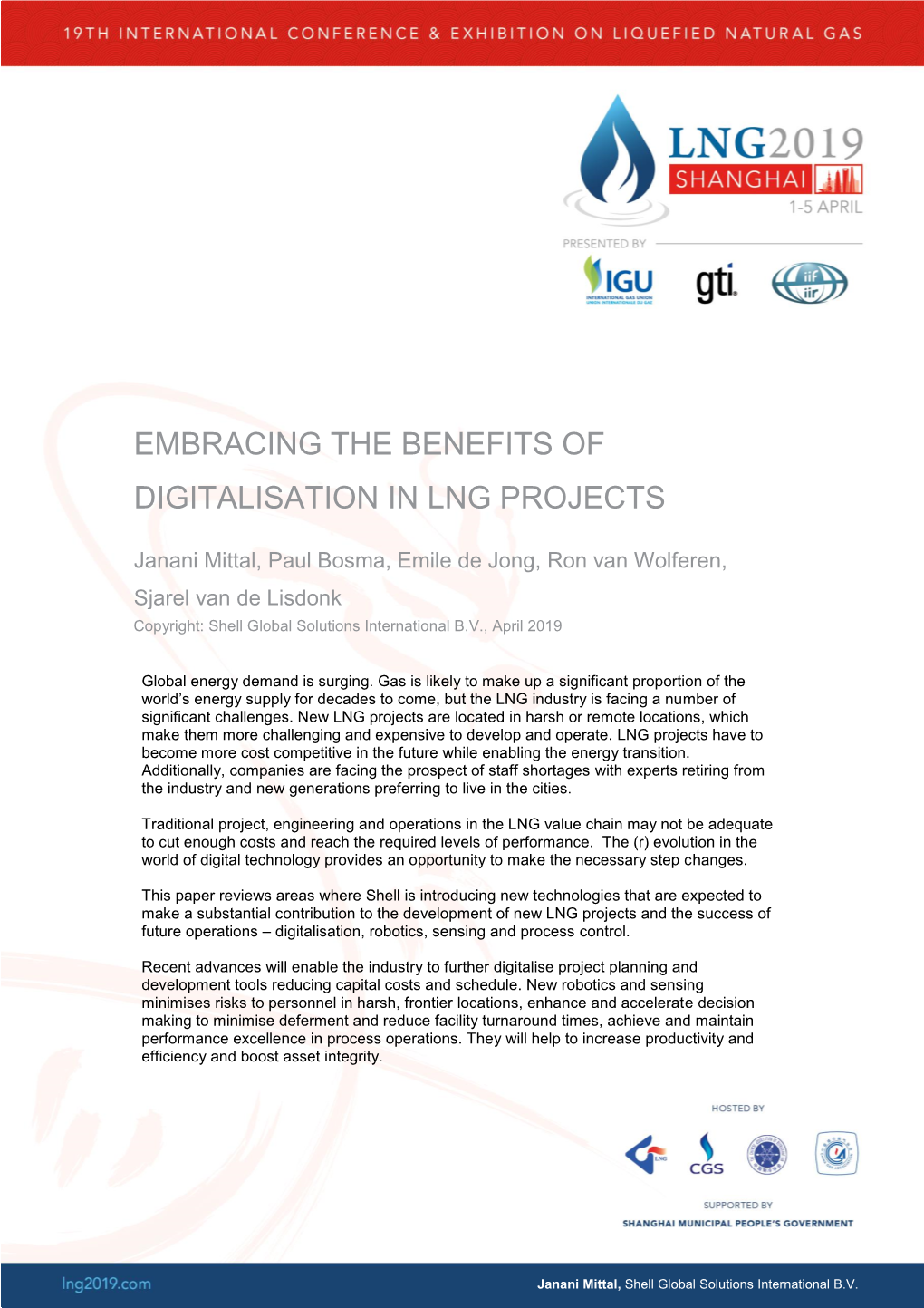 Embracing the Benefits of Digitalisation in Lng Projects