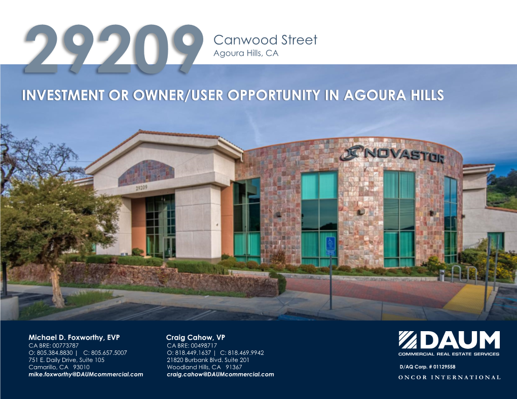 Investment Or Owner/User Opportunity in Agoura Hills