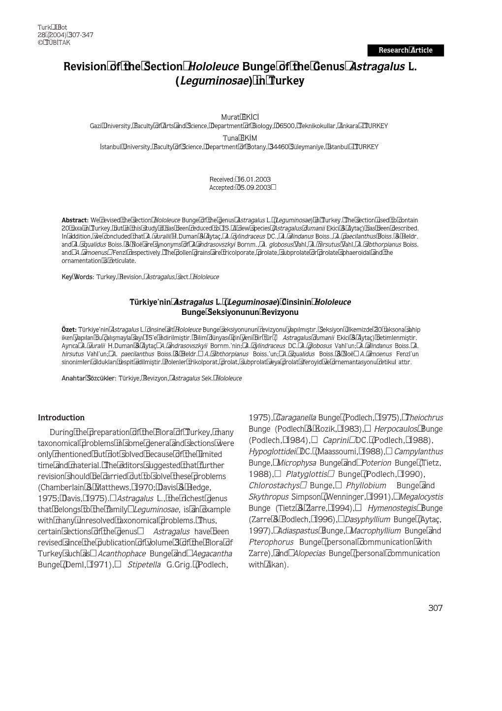 Revision of the Section Hololeuce Bunge of the Genus