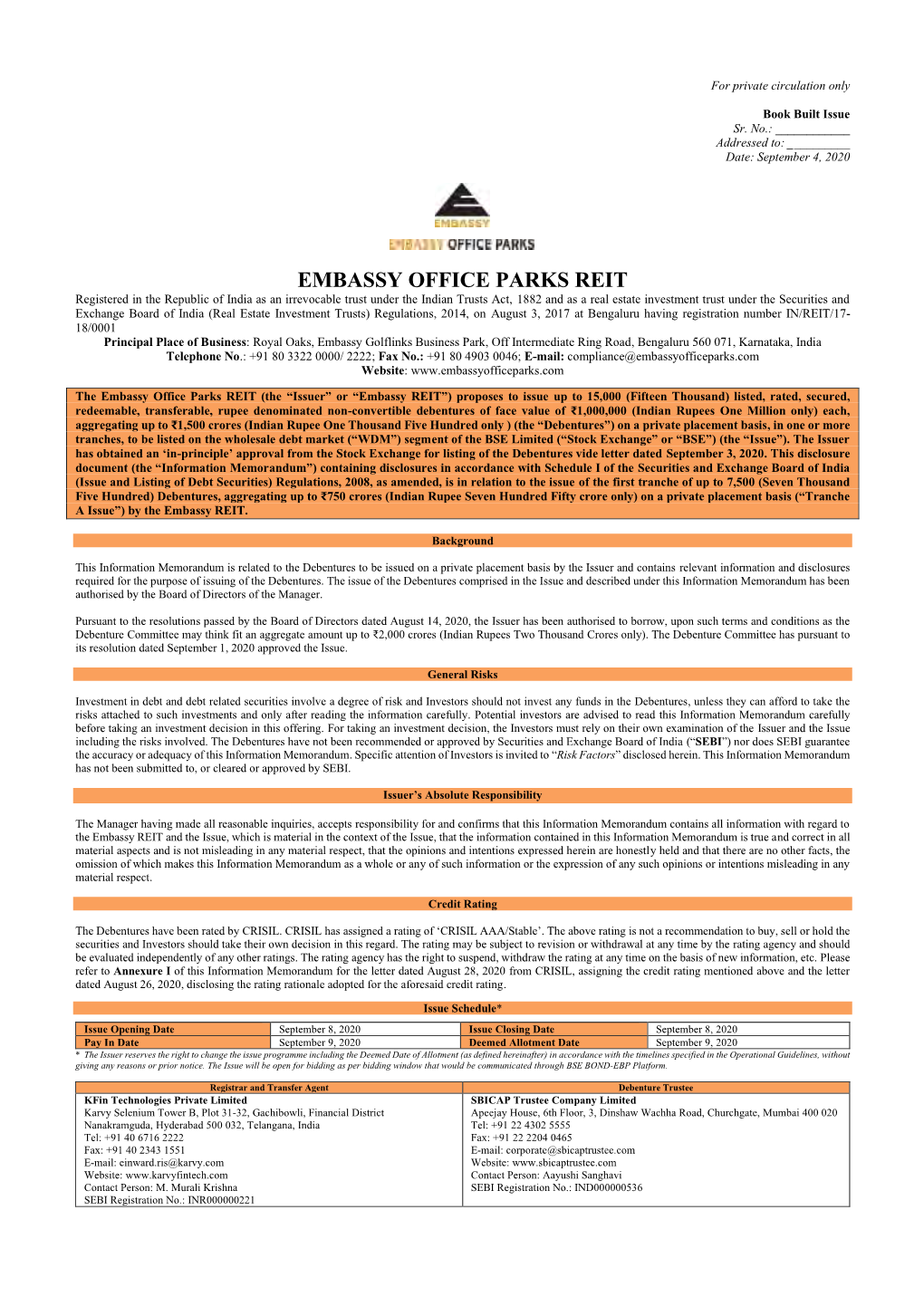 Embassy Office Parks Reit