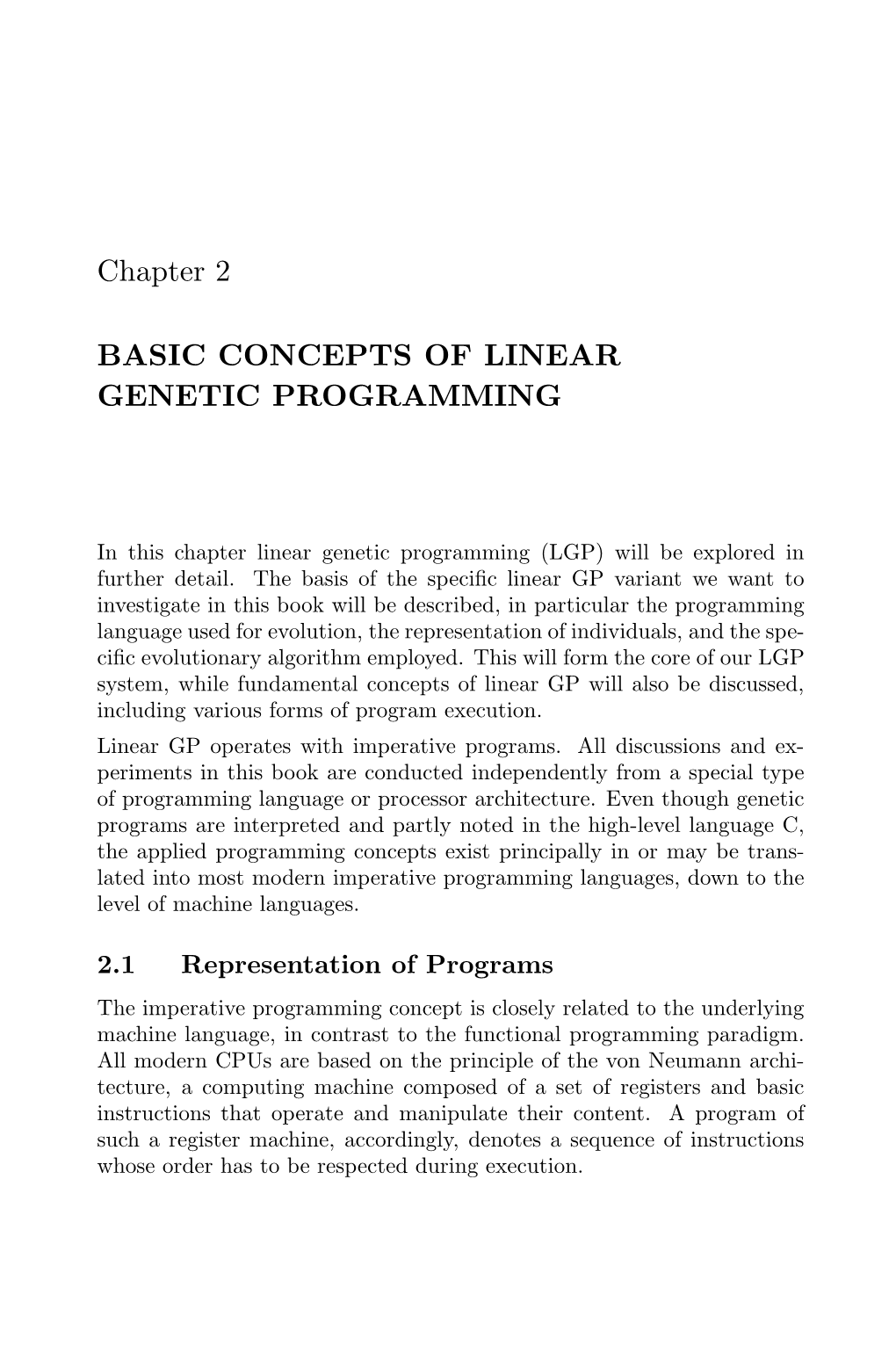Basic Concepts of Linear Genetic Programming