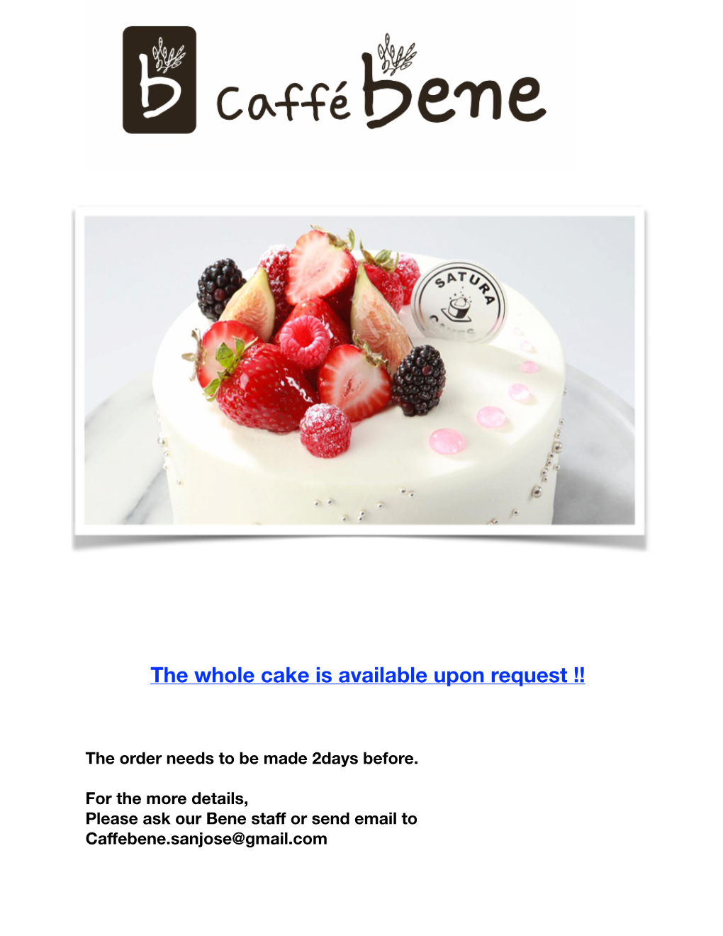 The Whole Cake Is Available Upon Request !!