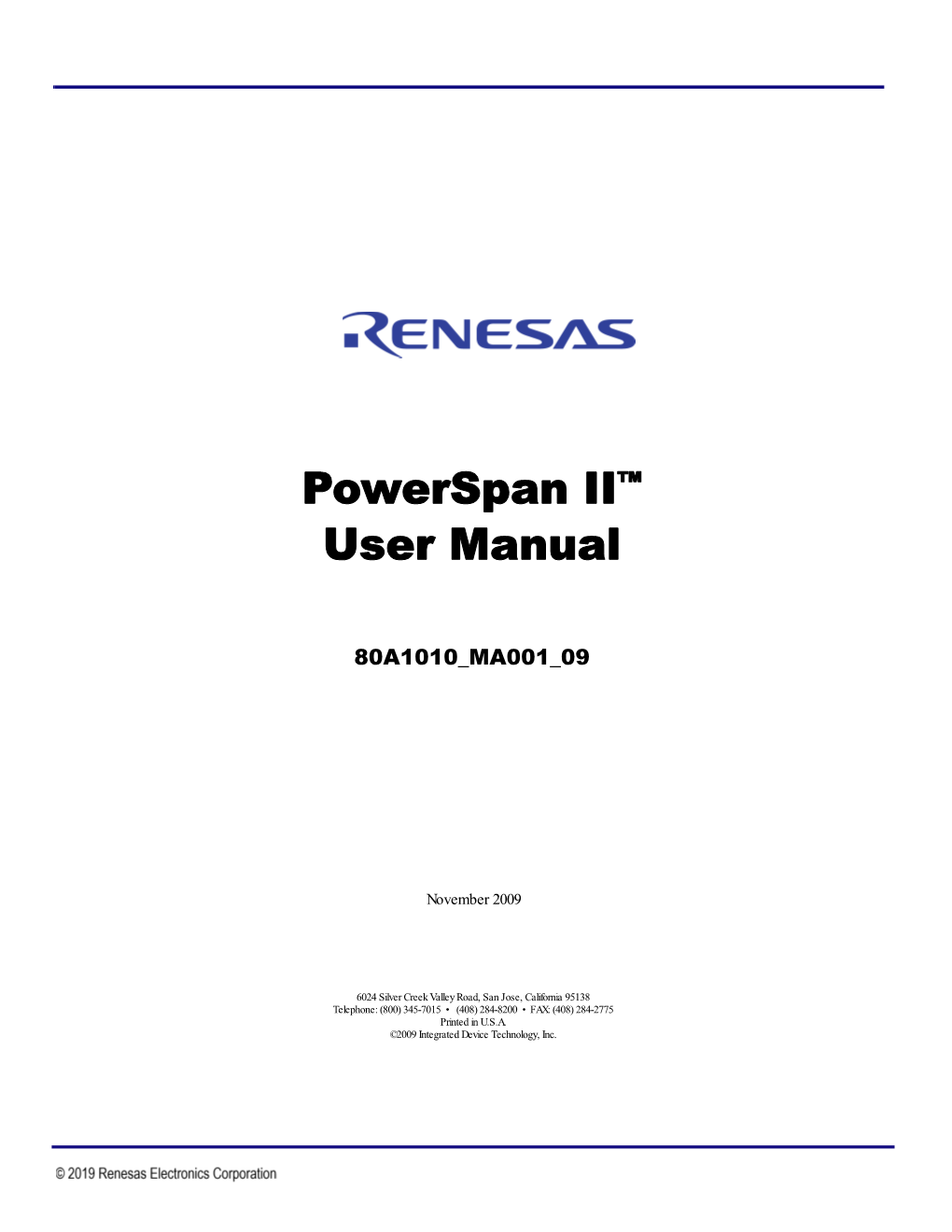 Powerspan II User Manual 80A1010 MA001 09 4 Contents