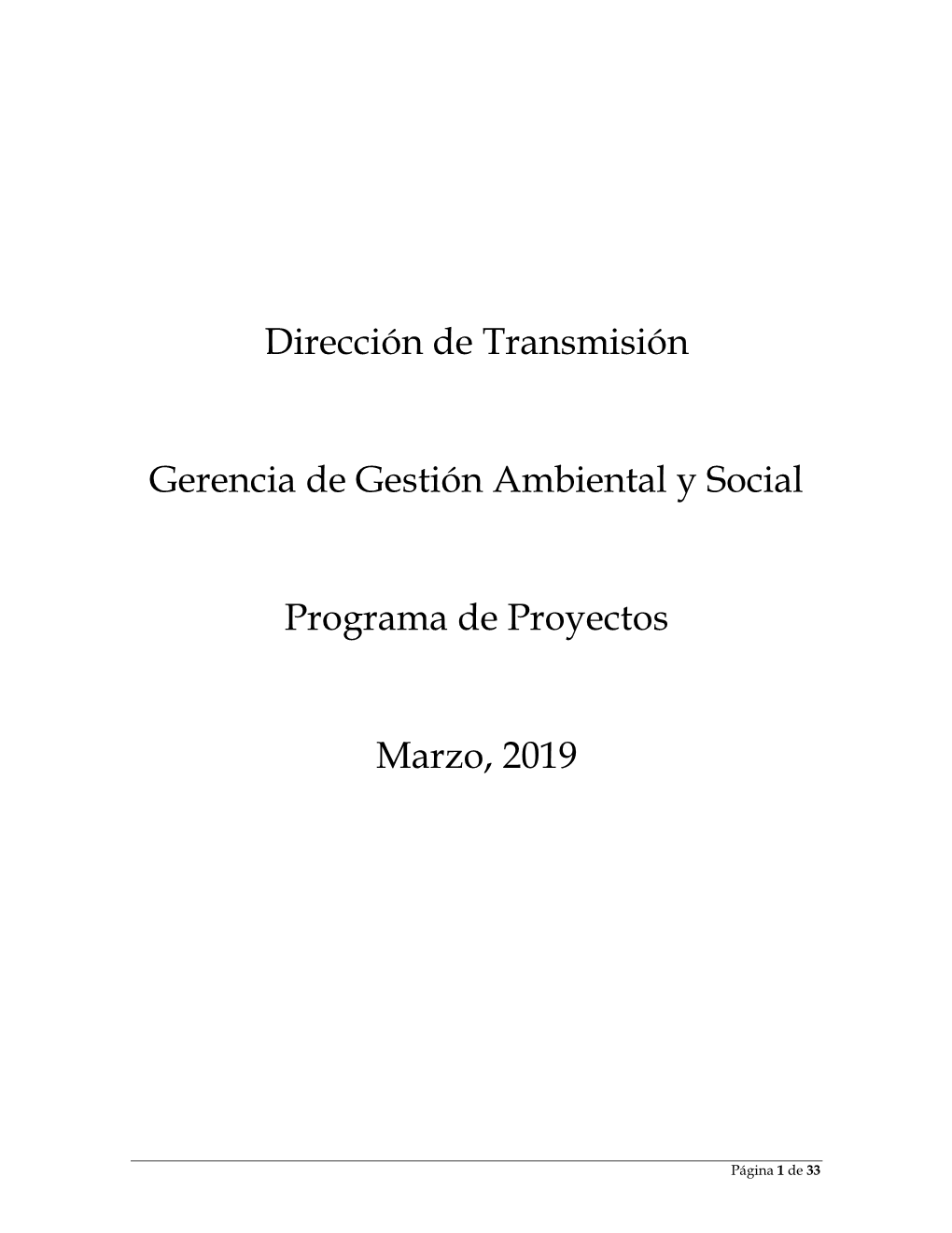 Dirección De Transmisión Gerencia De Gestión Ambiental Y Social