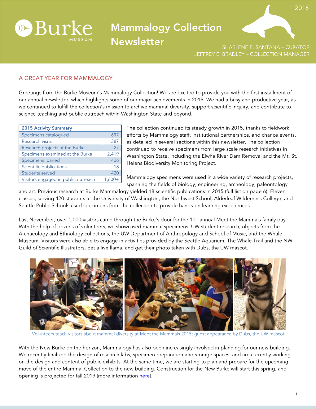 Mammalogy Newsletter 3.30.16