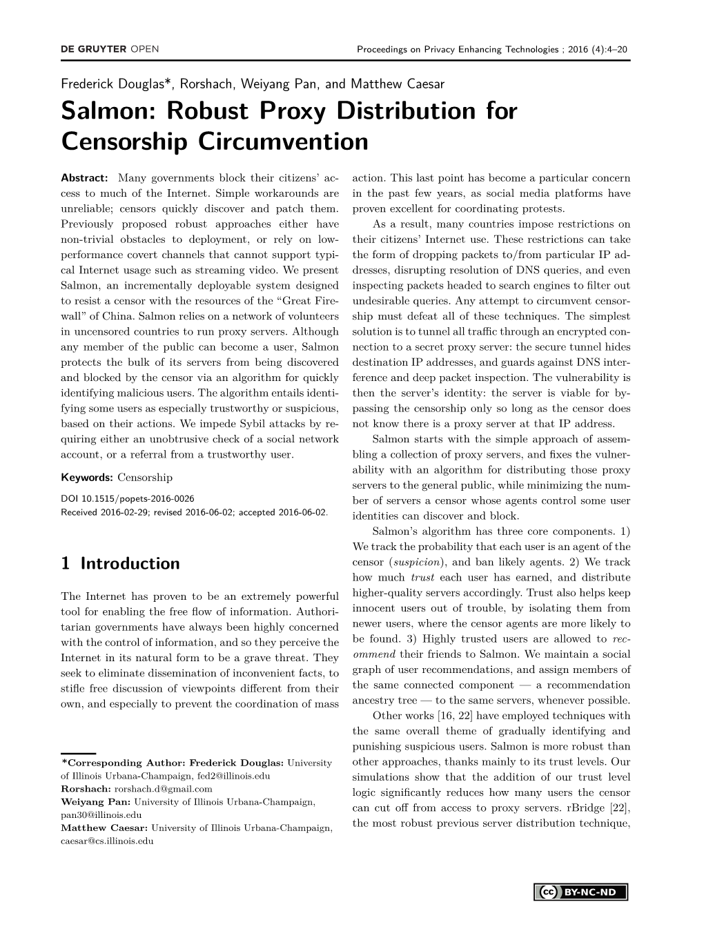 Salmon: Robust Proxy Distribution for Censorship Circumvention