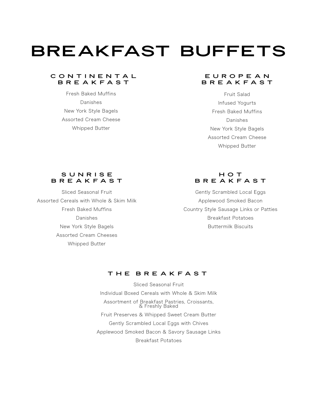 Breakfast Buffets