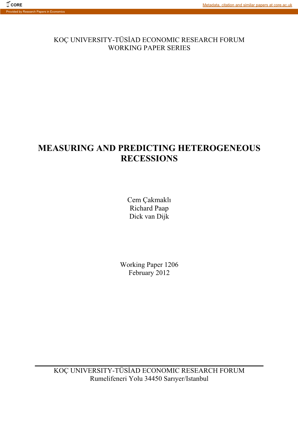 Measuring and Predicting Heterogeneous Recessions